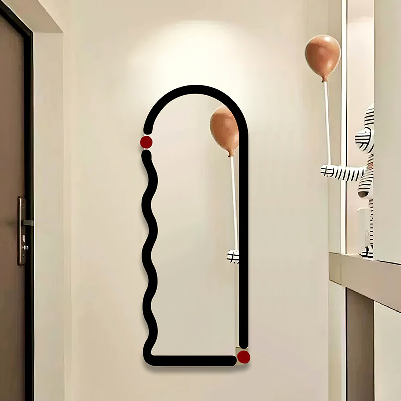 智能现代LED全身镜壁挂客厅装饰镜卧室异形穿衣化妆镜简约玄关镜