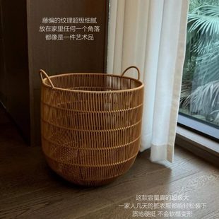 手工编织藤编篮脏衣篓整理衣服家用防水收纳筐浴室收纳篮卧室衣柜