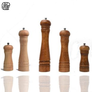 胡椒研磨器 多用调味瓶橡木磨 厨房木质胡椒手动家用工具研磨器
