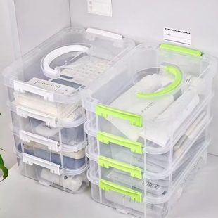 储物玩具积木子 工具积木收纳盒整理箱零件分格小颗粒分类盒抽屉装