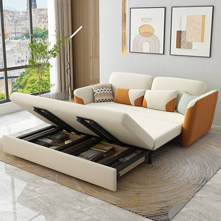 定制轻奢科技布艺可折叠沙发床一体两用多功能小户型客厅隐形床09