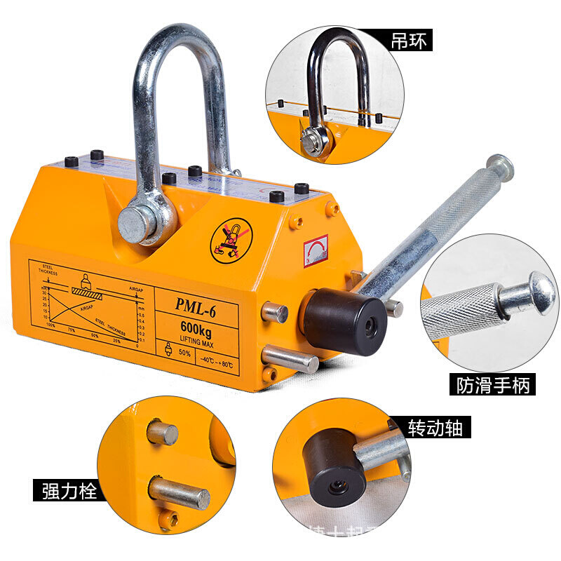 磁力吊 2吨方形永磁起重器 3倍强磁磁力吊钢板吊 2000KG永磁吸盘