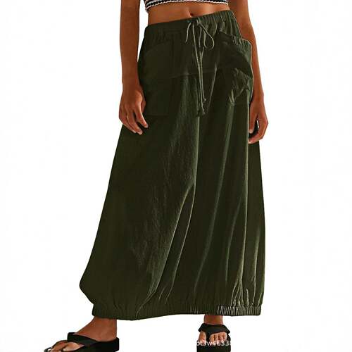 Women's Loose Cotton Work Skirt Comfortable Casual