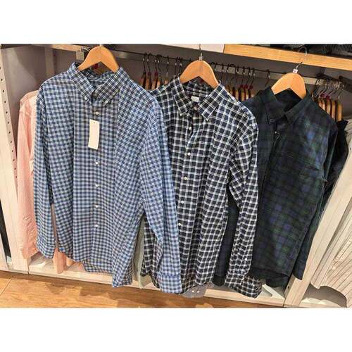 Men's Long Sleeve Barbed Wire Dobby Plaid Western Snap