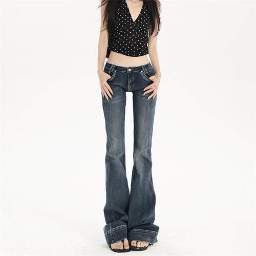 Morgan BlueMoment Bootcut Jeans Rise Flap Pockets Western
