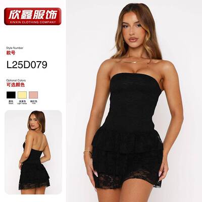 Donelli Lace Dress Black Mini