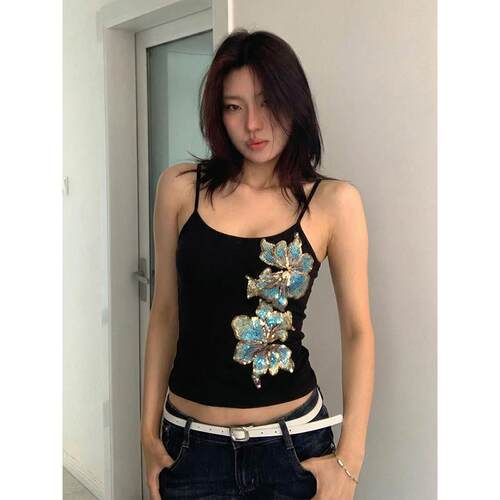 Women Square Neck Patchwork Fitted Tank Casual Dates Parties