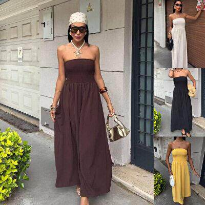 Women’s Black Strapless Maxi Dress | Party Evening Dress
