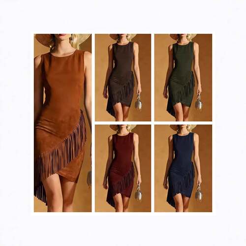 Women's Summer Western Style Boho Bohemian Fringe Dress