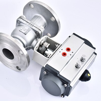 Q641F-16gP不锈钢304气动法兰球阀耐高温蒸汽阀门DN25 32 40 50 6