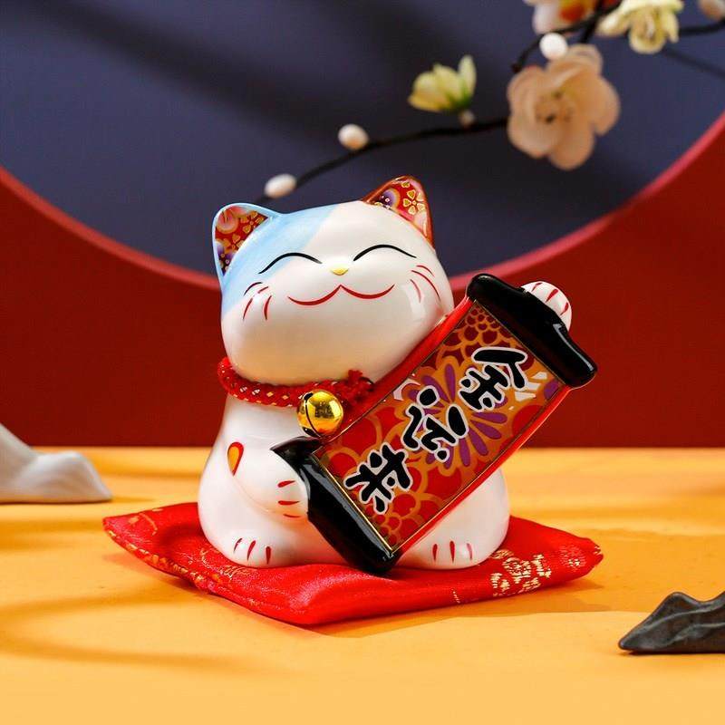 爆款吉猫堂 招财猫小摆件创意陶瓷家居客厅存钱罐店铺开业发财猫