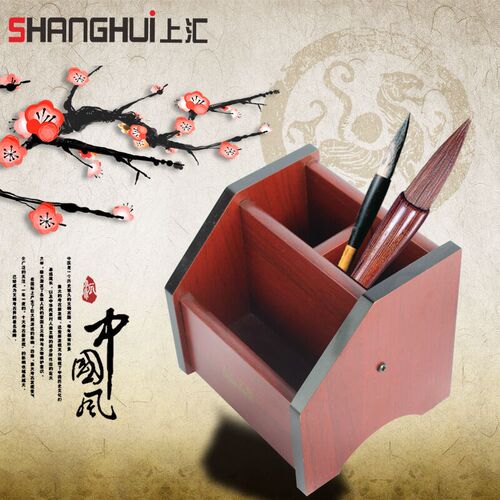 木质笔筒个性创意可旋转实木办公组合E笔筒桌面收纳储物盒文具391