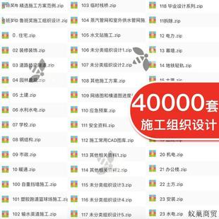 施工组织设计方案范本房建装修市政工程资料全套图纸word模板素材