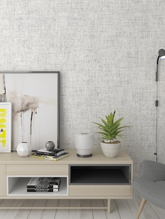亚麻米黄纯素色斑驳现代简约墙纸客厅米白灰色斑点无纺布壁纸卧室