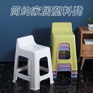 熟胶椅子 加厚塑料凳子家用防滑成人高餐桌凳高板凳塑胶方凳椅时尚