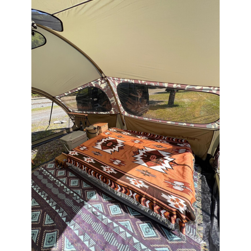 西雅图露营毯子波西米亚充气床毯床单帐篷地毯装饰毛毯印第安地垫
