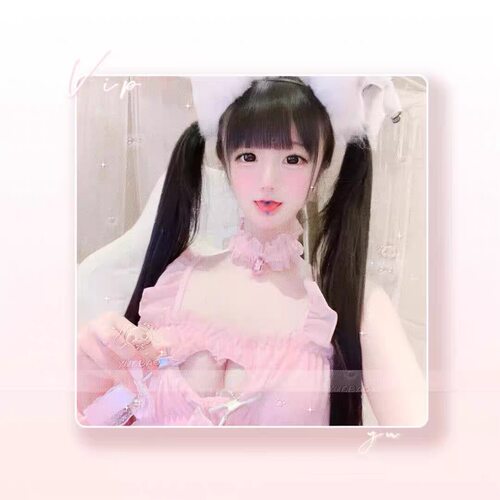 定制po星萌妹可爱萝莉双马尾粉白甜妹美化圈少女真人定制头像