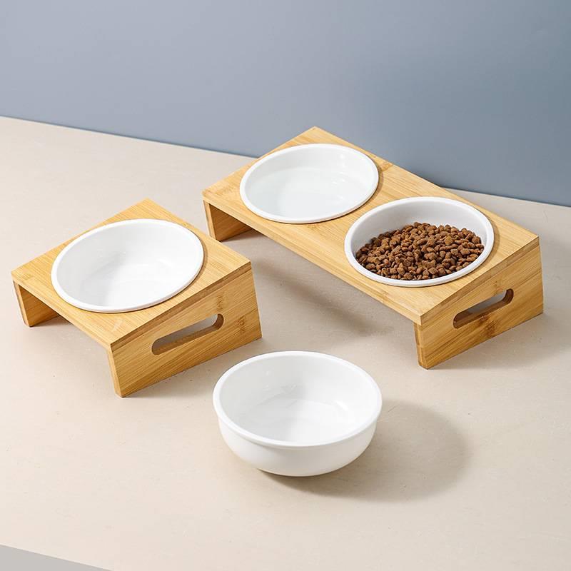 猫碗陶瓷斜口保护颈椎狗狗食盆宠物猫粮加高脚猫咪防打翻饭碗狗碗