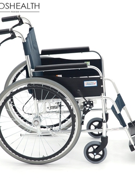 Miki 三贵 轮椅车 MPT-43L  蓝色 S-3  便携式老年人手推轮椅