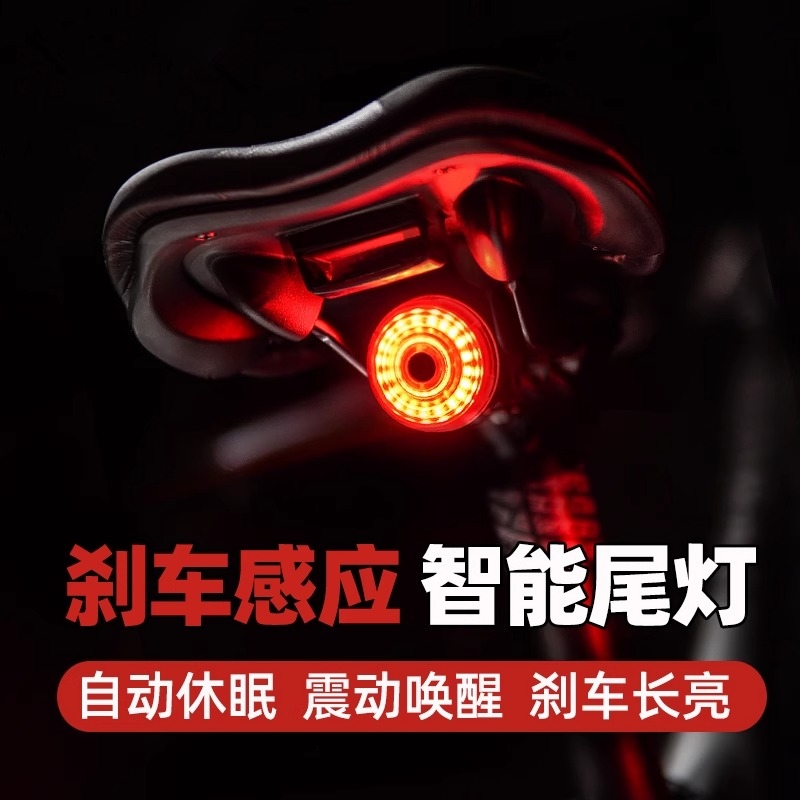适用迪卡侬rc520/af105/cf105自行车夜骑尾灯智能感应刹车灯尾灯