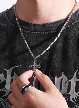 柒次方合金吊坠钛钢链子男款项链