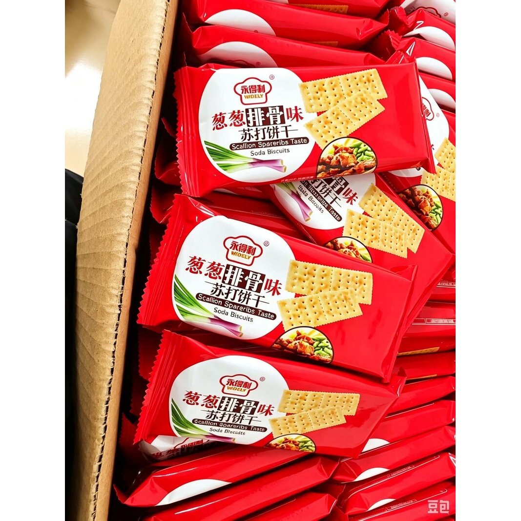 永得利 苏打饼干梳打葱葱排骨味发酵饼干咸味零食整箱休闲