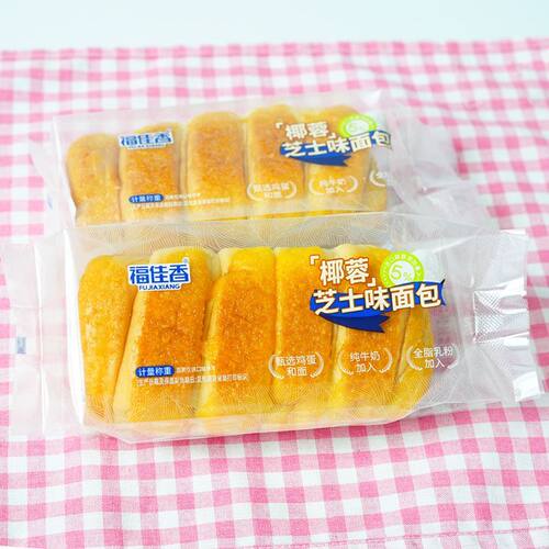 7月福佳香椰蓉芝士味面包学生营养早餐糕点办公室休闲下午茶点心