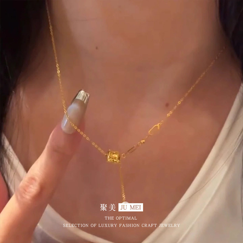 越南沙金精致蹦迪龙鳞小蛮腰流苏项链女小众2026新款高级感锁骨链