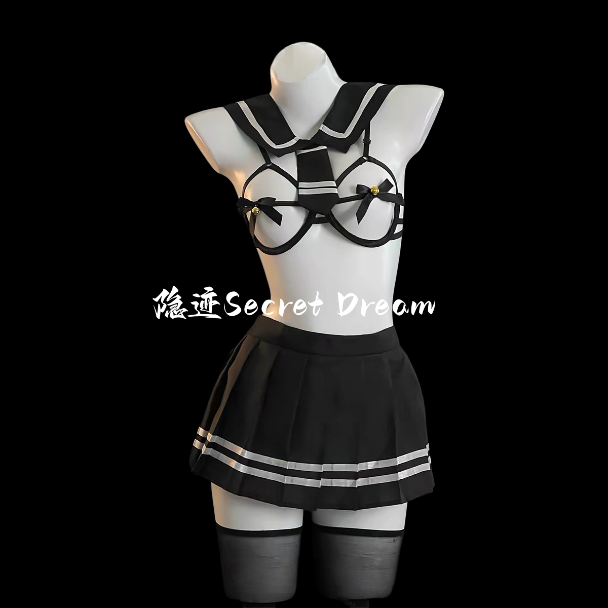 隐迹性感水手服jk制服cos角色扮演套装铃铛文胸学院风内衣配件