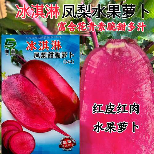 冰淇淋凤梨甜脆萝卜种籽水果萝卜红皮红肉脆嫩多汁秋冬农家蔬菜种