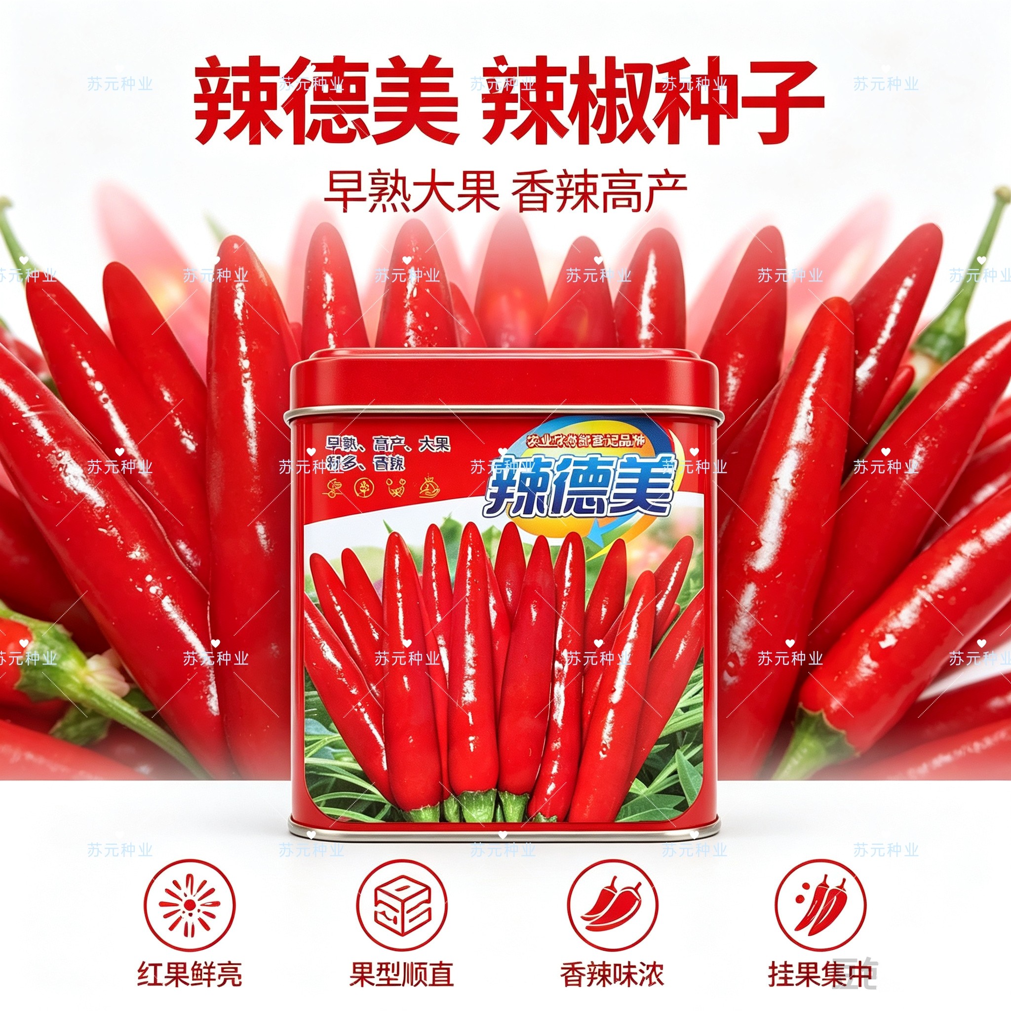 辣德美簇生朝天椒种子早熟辣椒种籽超辣阳台盆栽四季播种蔬菜种子