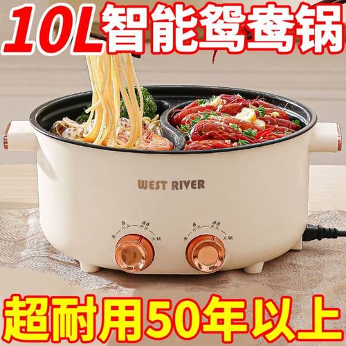 德国智能鸳鸯锅火锅多功能电火锅家用一体电煮锅宿舍电热锅蒸煮锅