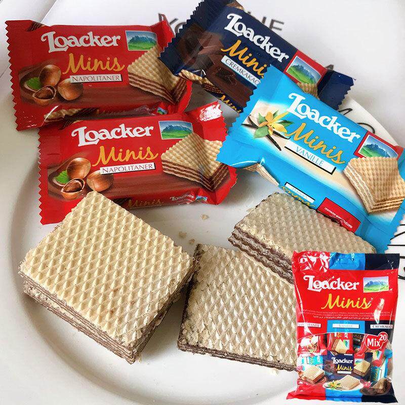意大利Loacker莱家迷你威化饼干200g榛子巧克力混合味休闲零食品