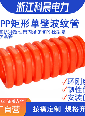 FHPP矩形单壁波纹管方形枕型复合MPP电力管直埋电缆保护波纹管