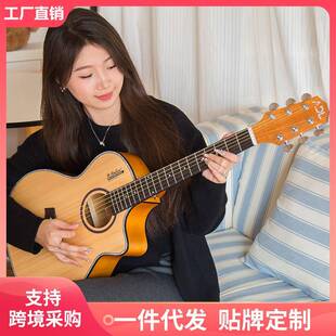 安德鲁36寸民谣吉他云杉木吉他guitar初学者练习琴木吉他