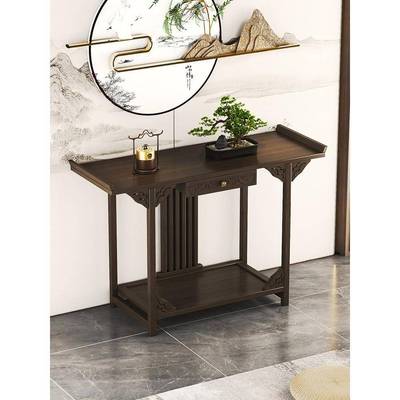 中式玄关桌靠墙窄条桌新中式简约条案婚礼桌子道具订婚复古小桌子