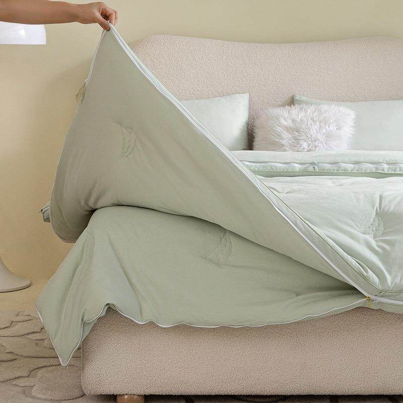 A类母婴可用大豆纤维冬被加厚保暖春秋薄被子母2合1双人四季被芯