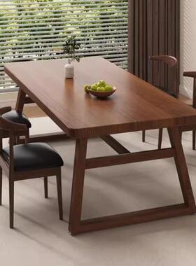 桌子餐饮商用去客厅化家用大板桌长方形一桌四椅组合快餐店方桌子