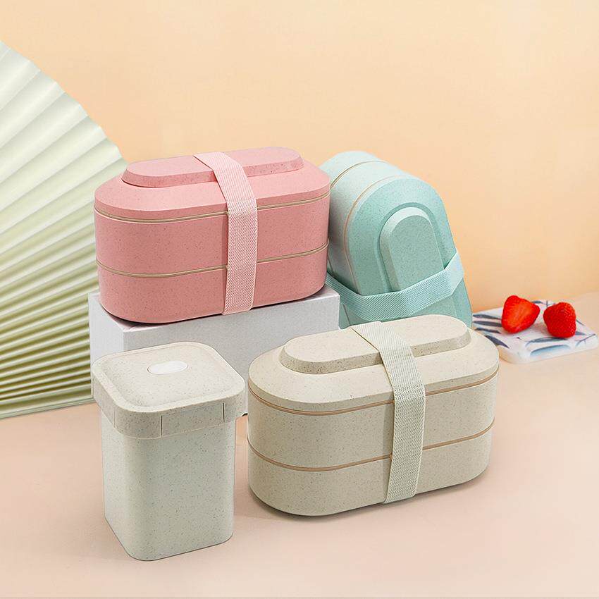 日式双层饭盒套装小麦秸秆便当盒微波炉分格餐盒上班族手提保温袋,基础建材,脚轮/万向轮,淘宝优惠券,粉丝福利购,淘宝优惠卷