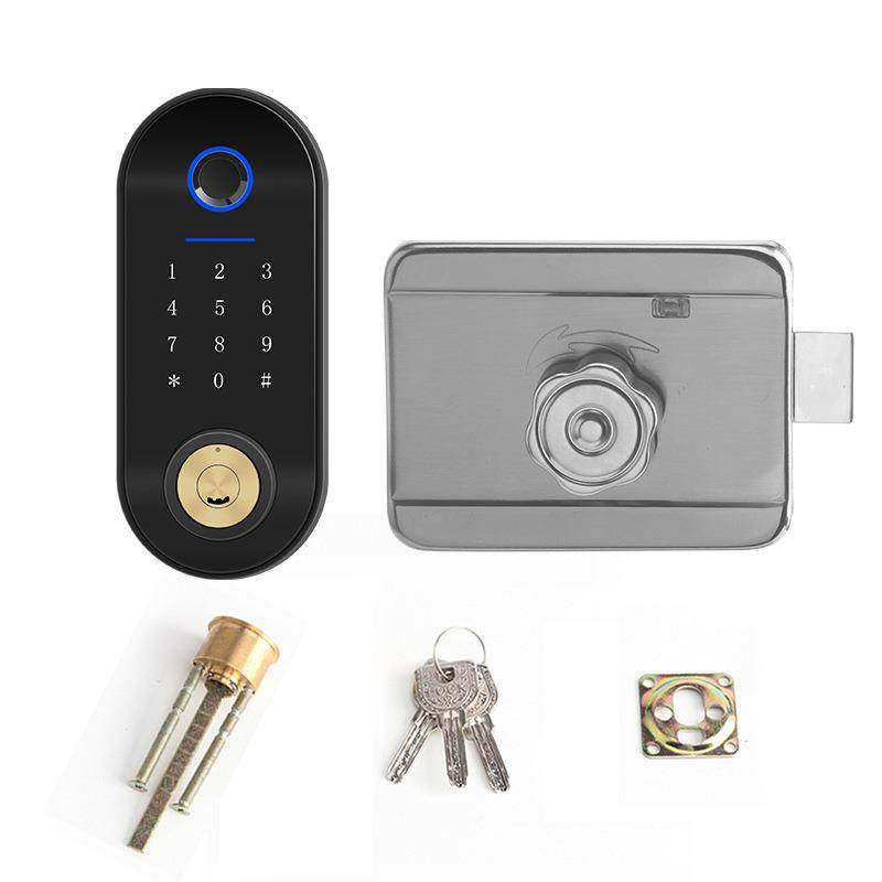 免布线牛头锁指纹密码智能一体门锁遥控锁出租房指纹锁IC刷卡锁,基础建材,脚轮/万向轮,淘宝优惠券,粉丝福利购,淘宝优惠卷