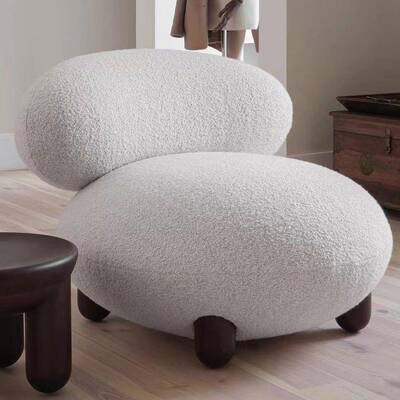 北欧极简椭圆云朵沙发椅小户型家用阳台客厅休闲椅卧室简约沙发椅