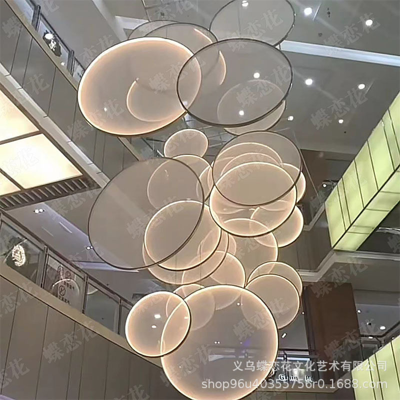 春年新年天井布置冬季商场中庭吊饰4S店展厅售楼处灯光美陈装饰
