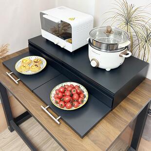 不锈钢双层抽拉款置物架厨房小家电杂物收纳神器抽屉置物架