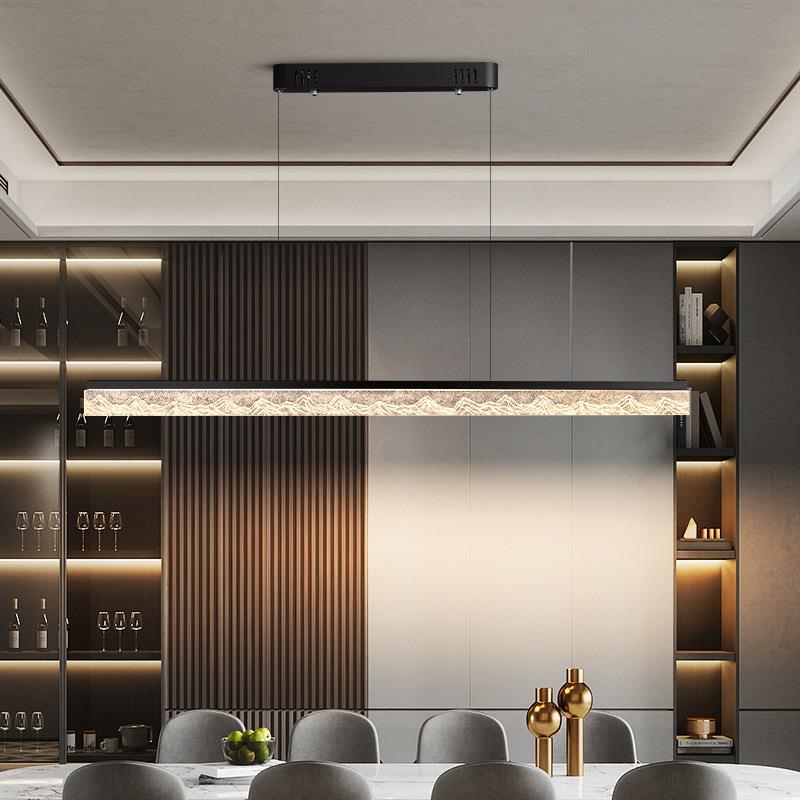 2025年新款高级感轻奢树脂餐厅灯设计师创意个性艺术一字长条吊灯