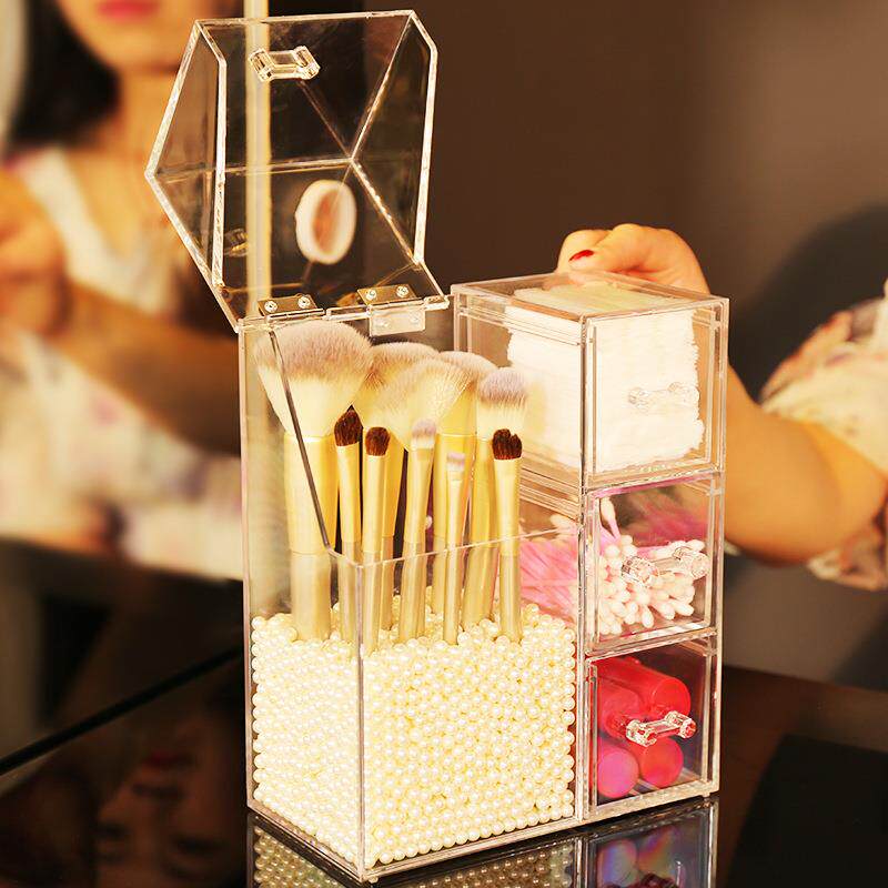 儿里凡化妆刷收纳桶防尘眉笔眼线笔美妆刷子收纳盒带卧室网红整理