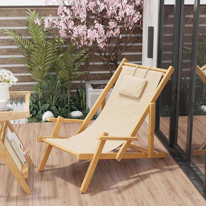 L6Y 休闲实木露营折叠椅子户外便携办公躺椅休息的折叠床多功能