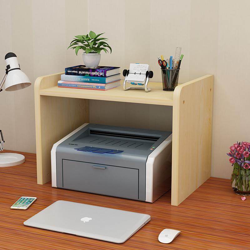 办公桌面打印机架子文件收纳架置物架复印机架多层实木小书架