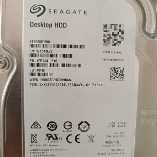 维修希捷2TB 3.5寸机械硬盘 ST2000DM001议价