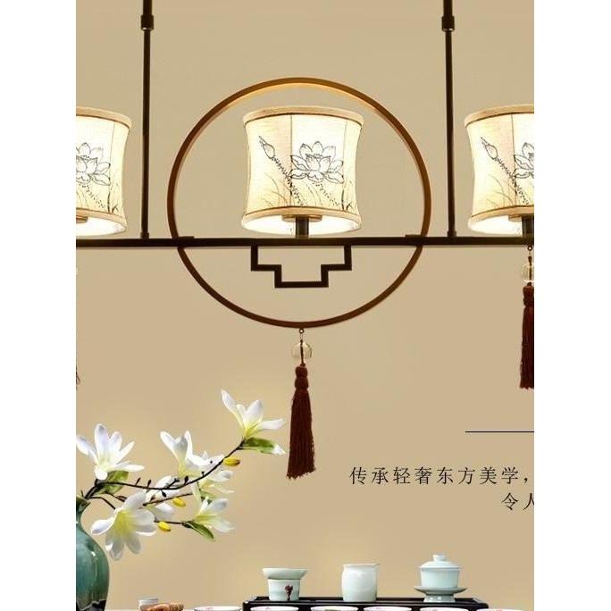 新中式餐吊灯具简约创意荷花灯餐厅茶楼灯具中国风现代中式家濠