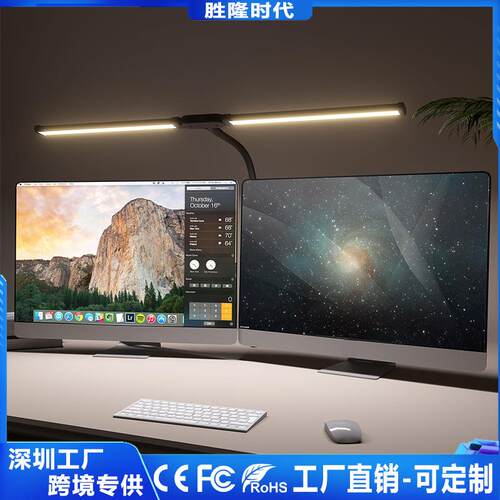 跨境LED台灯学生专用护眼鹅颈管双头夹子灯宿舍桌面学习阅读台灯